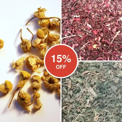 Herbal Tea Trio Deal – Chamomile, Hibiscus and Spearmint tea
